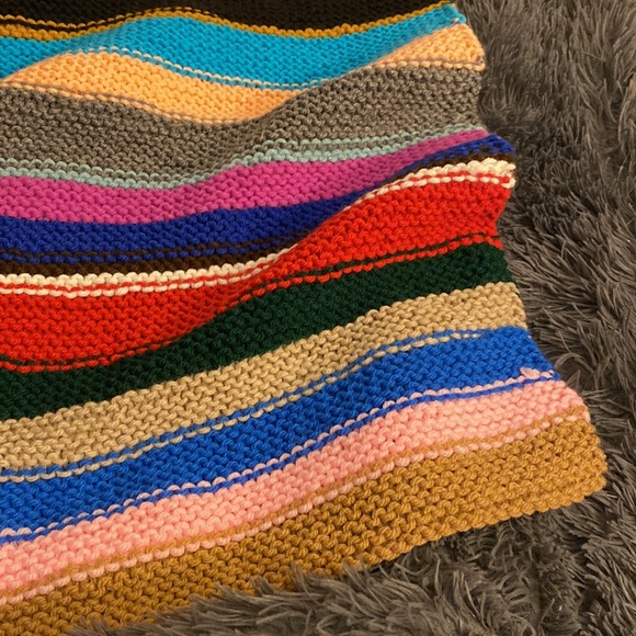 Striped Knit Afghan - Picture 3 of 7